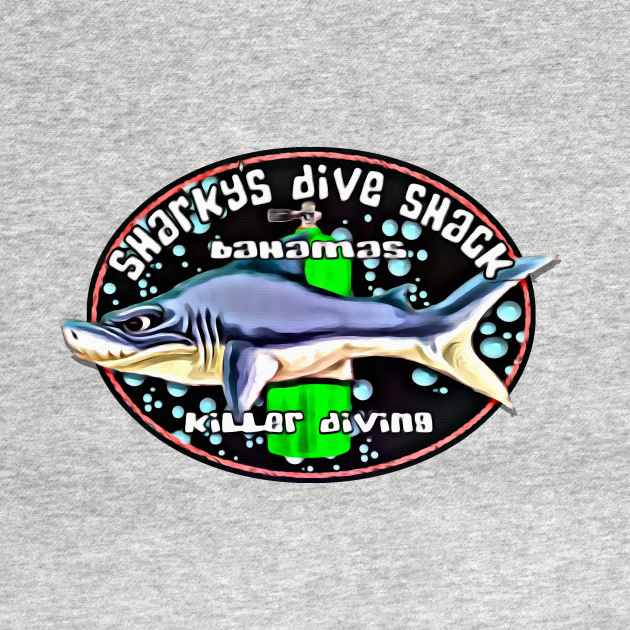 Sharky's Dive Shop Scuba Diving Designs TShirt TeePublic